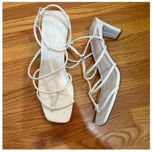 NWT Express White Strappy Heels
